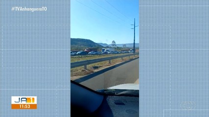 Acidente na TO-050 causa congestionamento no trânsito