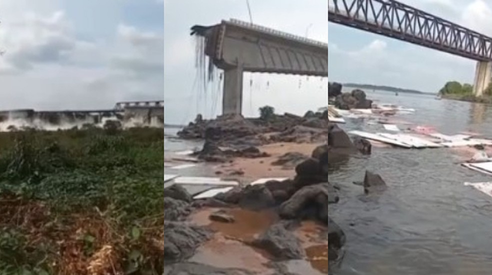 Ponte que liga Maranhão a Tocantins desabou — Foto: g1