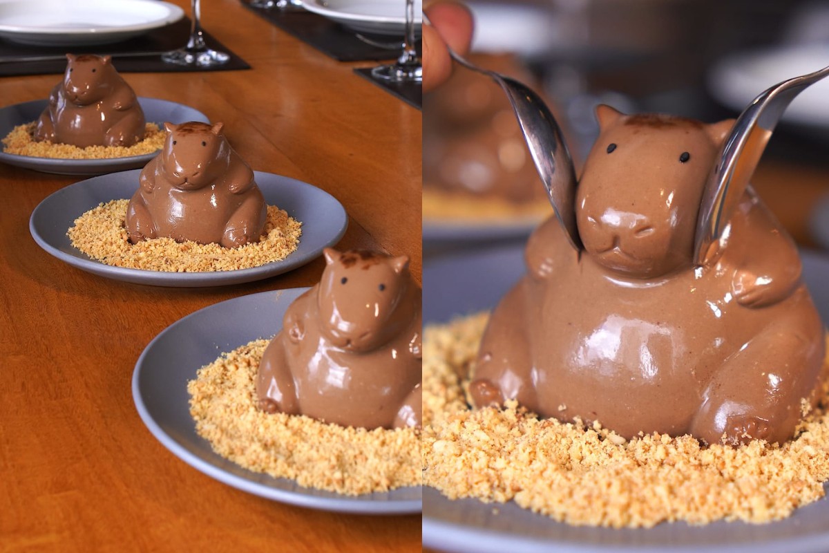 Panacota em formato de capivara viraliza na internet e atrai clientes em restaurante no interior de SP