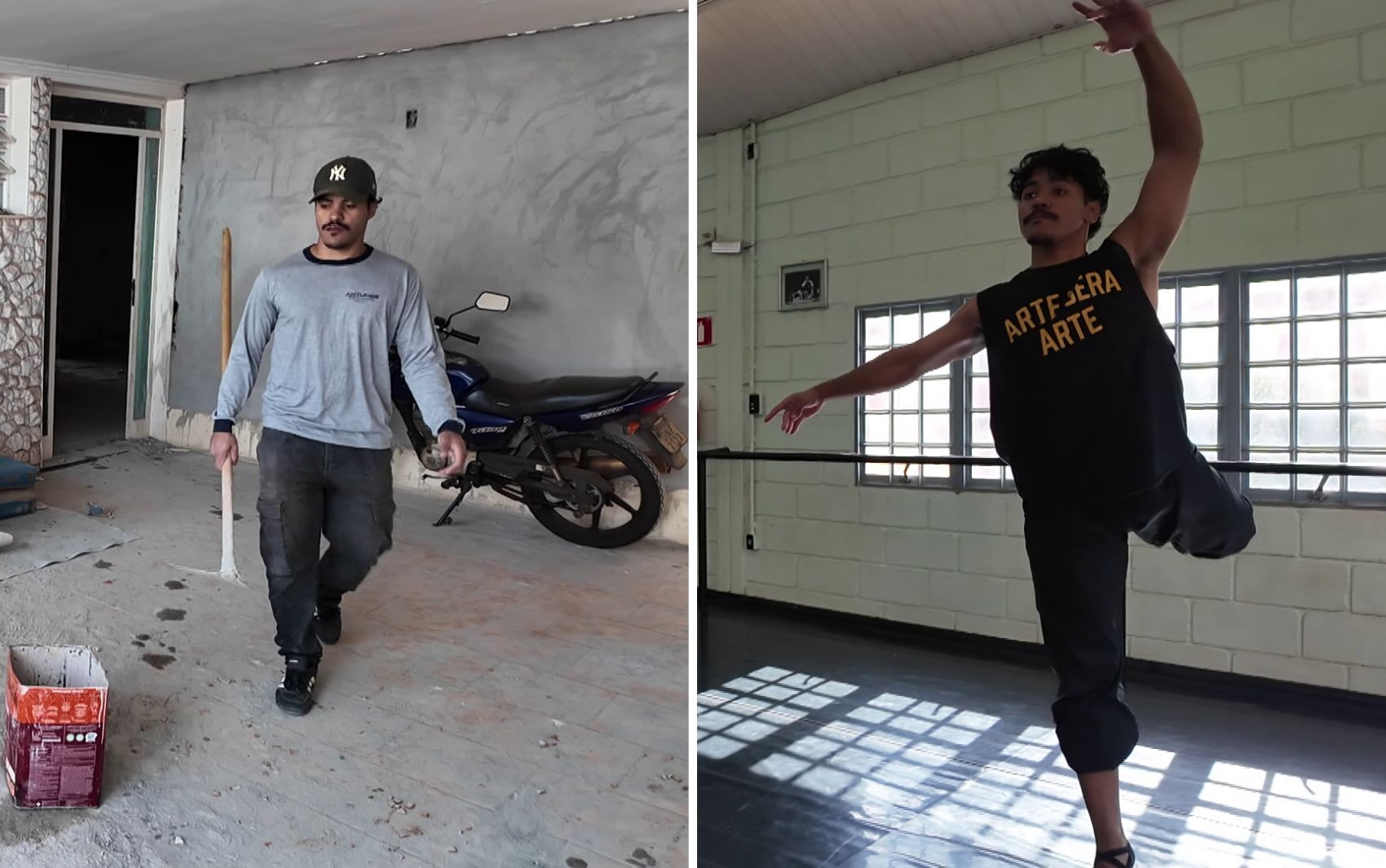 Servente de pedreiro apaixonado pela dança concilia trabalho com ensaios em busca do sonho de ser bailarino profissional