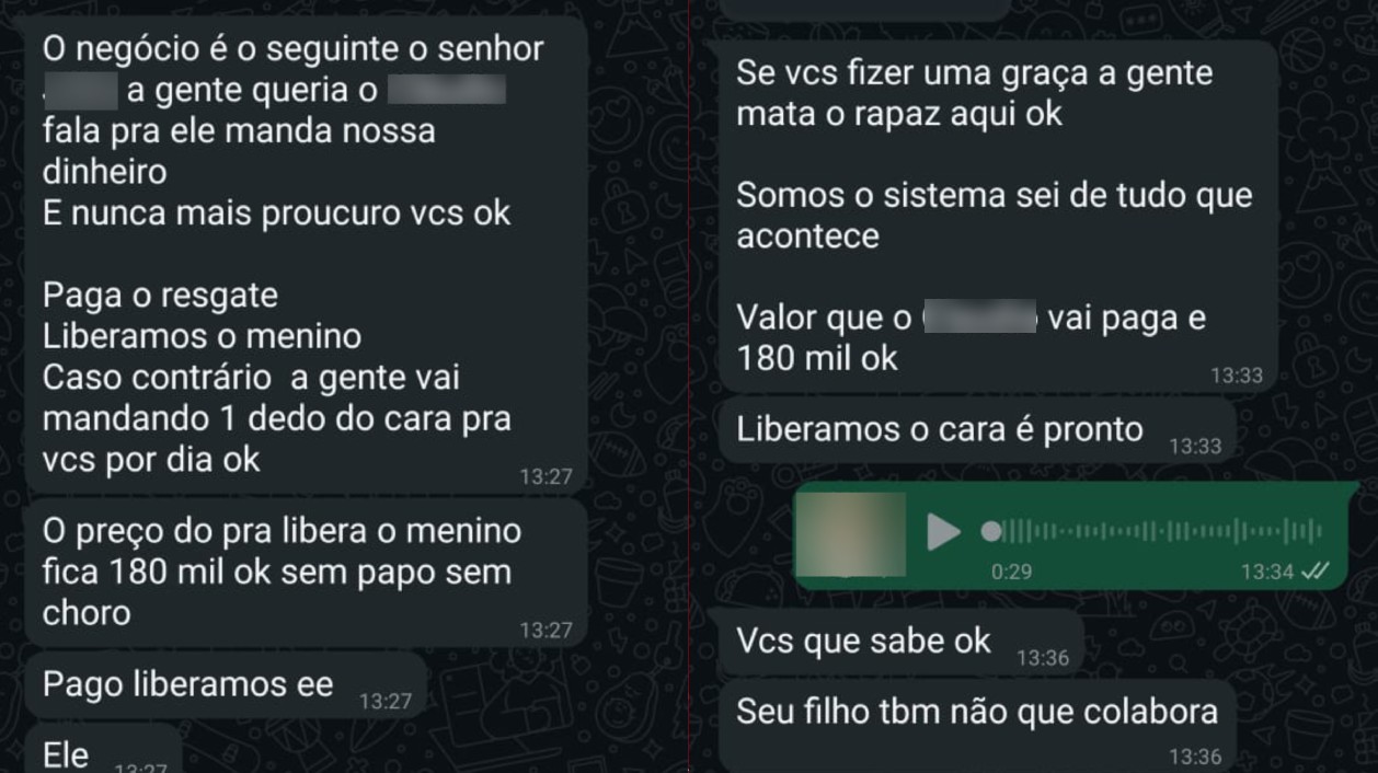 Homem forja próprio sequestro e pede 'resgate' ao pai: mensagens ameaçavam enviar dedos à família