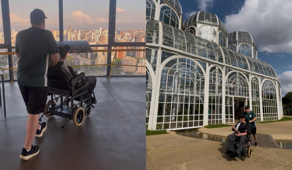 Luiz e seu pai José Fernandes foram até Curitiba — Foto: Luiz Augusto Fernandes/Arquivo Pessoal