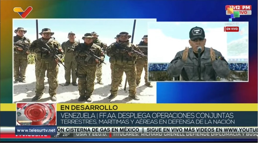 Ministro da Defesa da Venezuela anuncia exercícios militares em ilha do Caribe — Foto: Reprodução