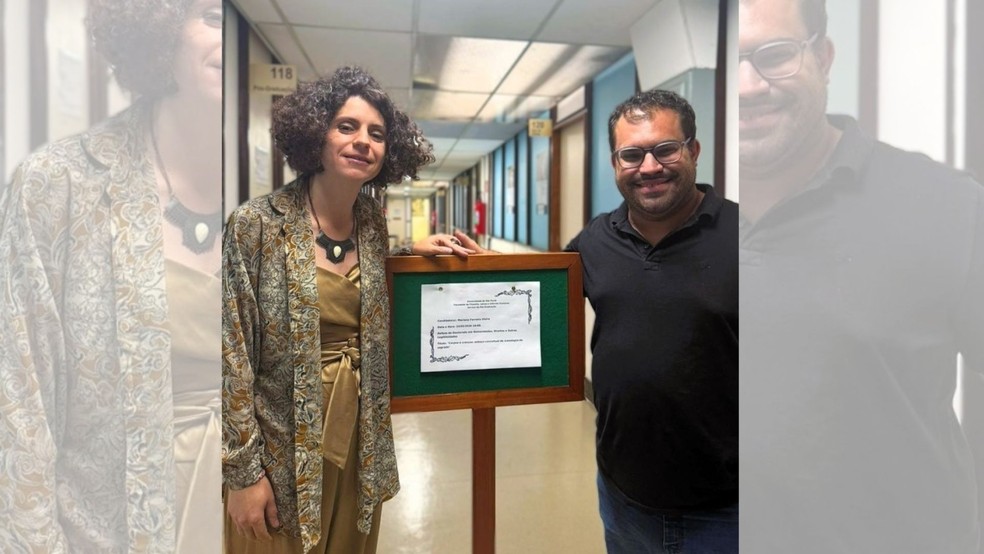 Mariana realiza pesquisa na USP sobre a tradição que leva milhares de fiéis a Maracaí todos os anos — Foto: Arquivo pessoal