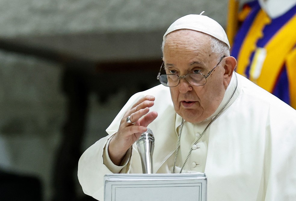 Papa Francisco no Vaticano em 13 de dezembro de 2023 — Foto: REUTERS/Remo Casilli
