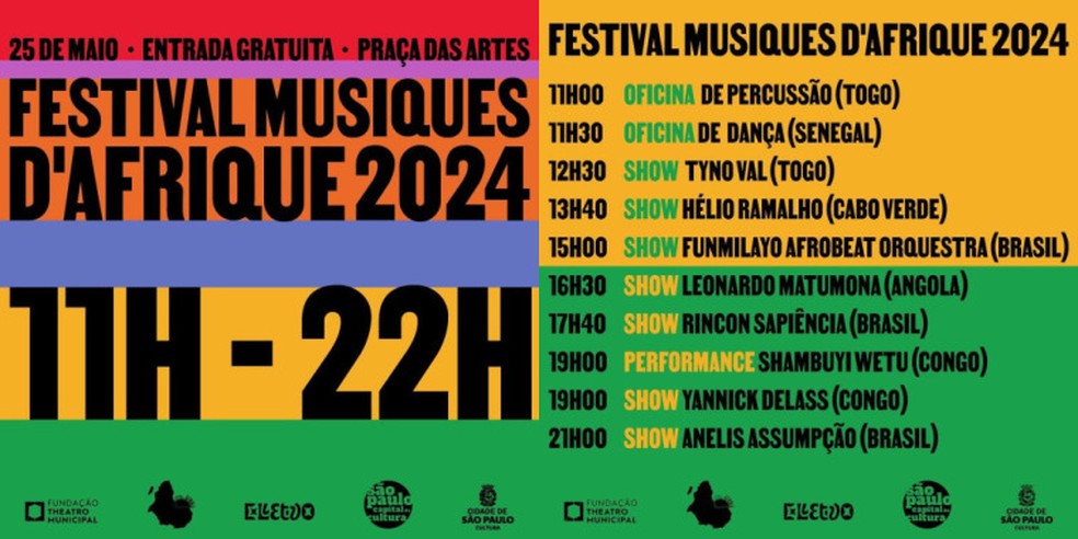 Festival Musiques DAfrique celebra artistas do continente africano  Foto: Reproduo/Instagram