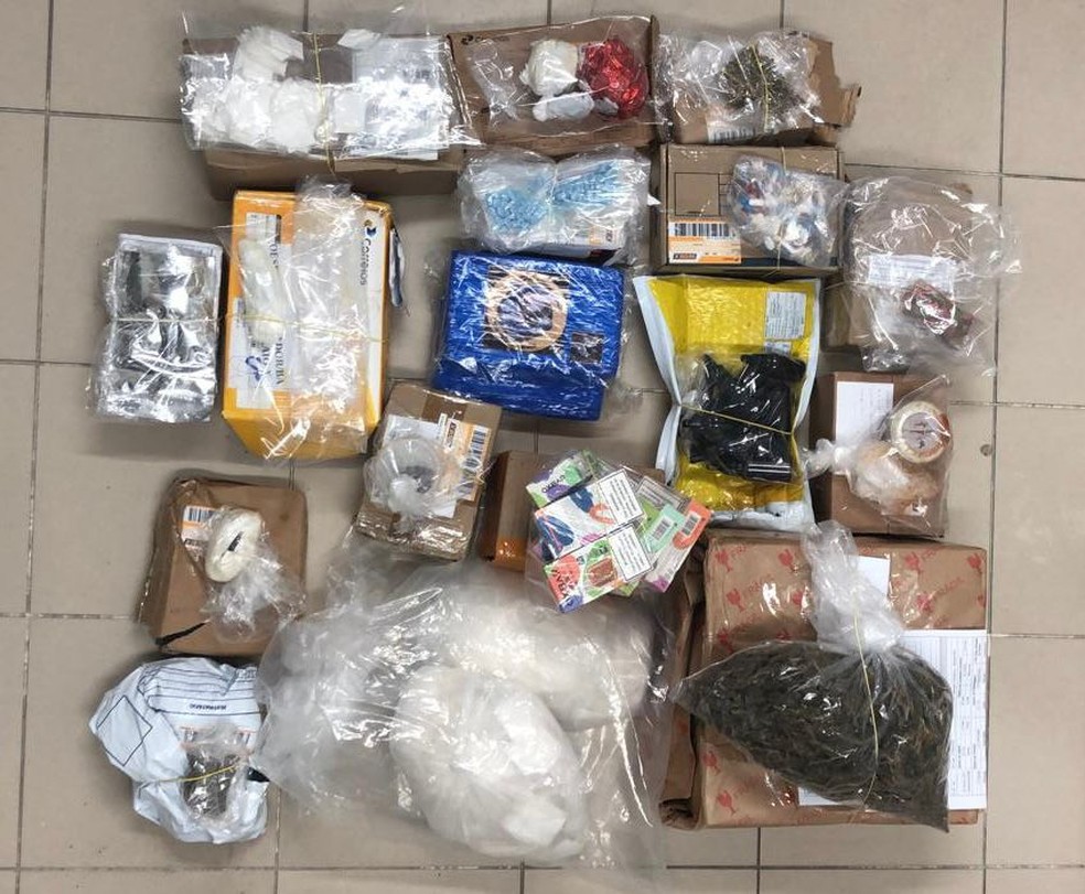 Parte das drogas seria enviada para cidades da Bahia — Foto: Polícia Civil