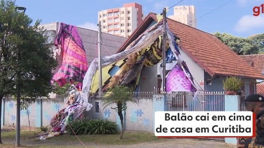 VÍDEO: Balão cai em cima de casa em Curitiba; ninguém se feriu - Programa: G1 PR 
