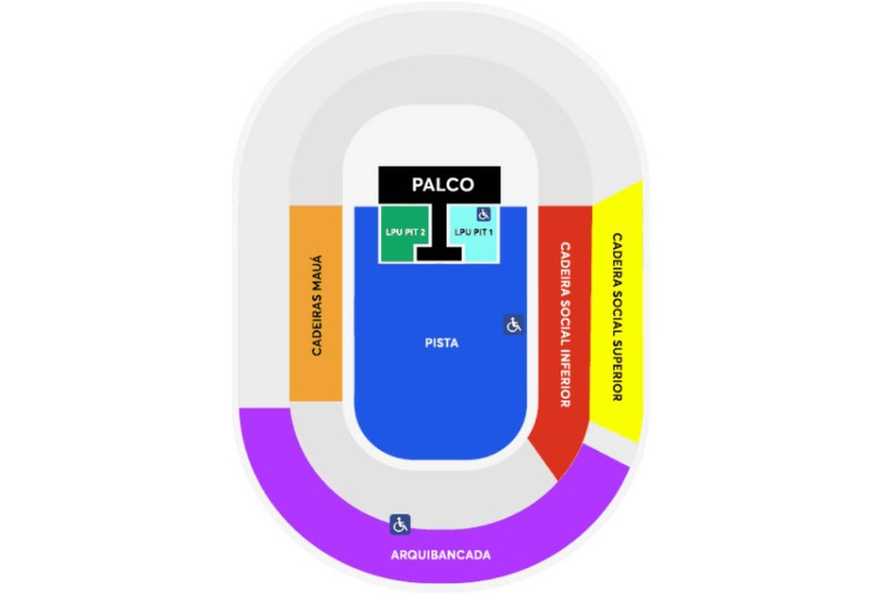 Mapa do show do Linkin Park em Curitiba — Foto: Divulgação