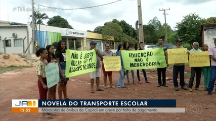 Pais de alunos protestam pela falta de ônibus do transporte escolar em Palmas