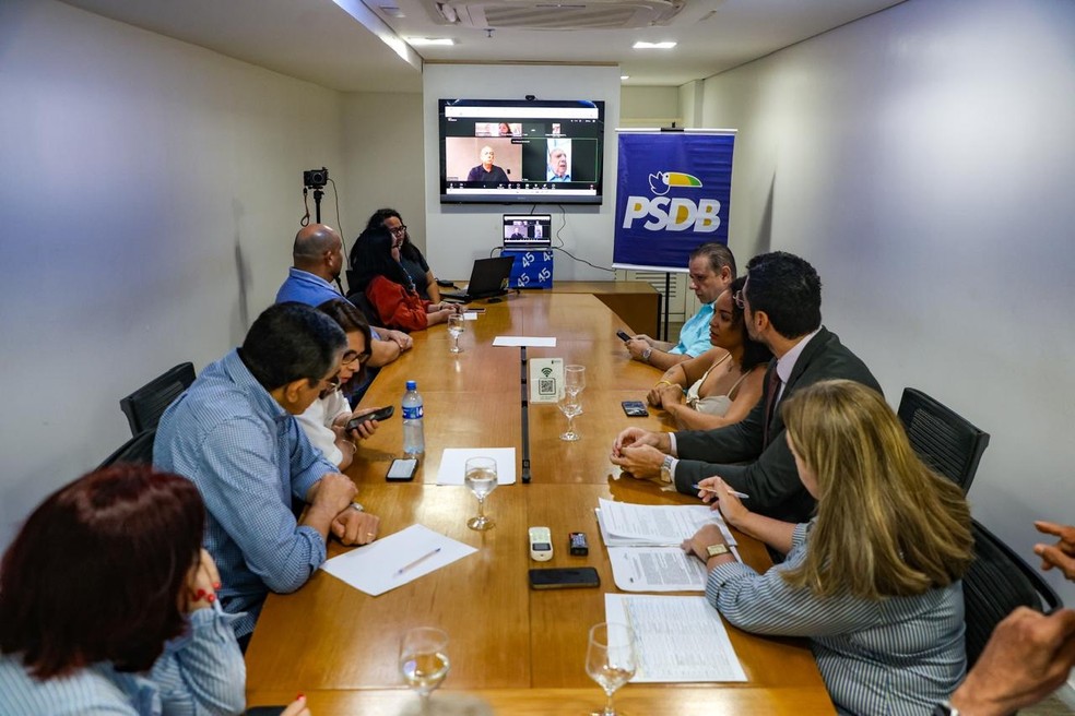 Escolha de Ciro Gomes como candidato a governador foi confirmada durante convenção realizada em Fortaleza. — Foto: Divulgação PSDB/ Mateus Cunha