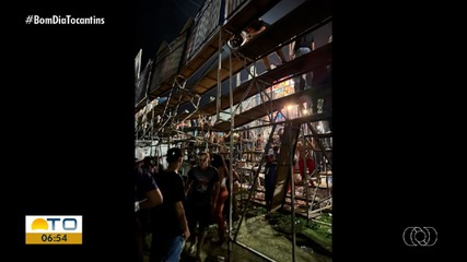 Estrutura de arquibancada desaba durante apresentação de quadrilha junina em Araguaína