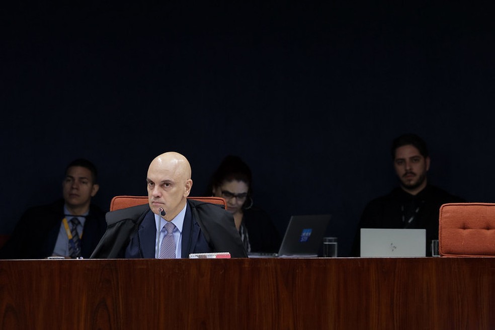 Ministro relator do caso, Alexandre de Moraes, durante a sssão. — Foto: Rosinei Coutinho/STF