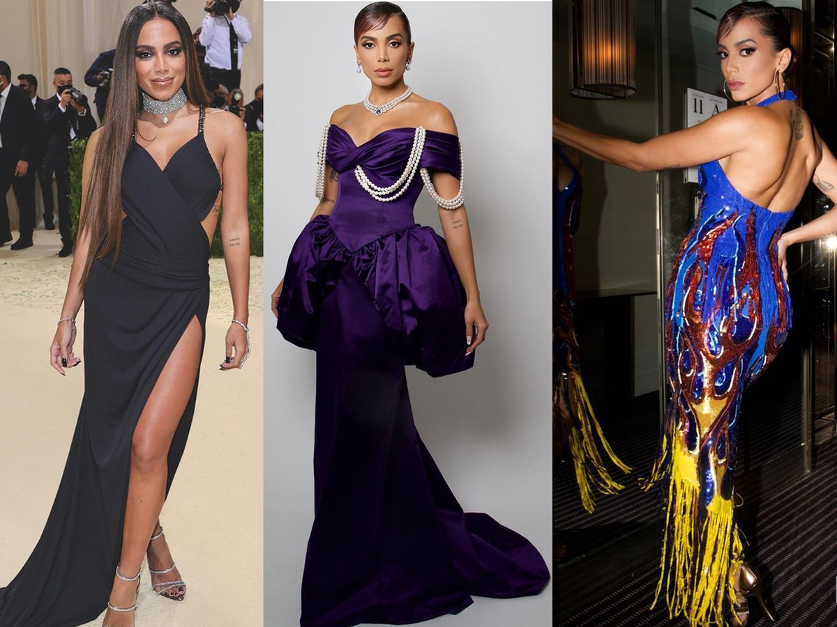Anitta no Met Gala compare vestidos usados em 2021 e 2022 Moda e