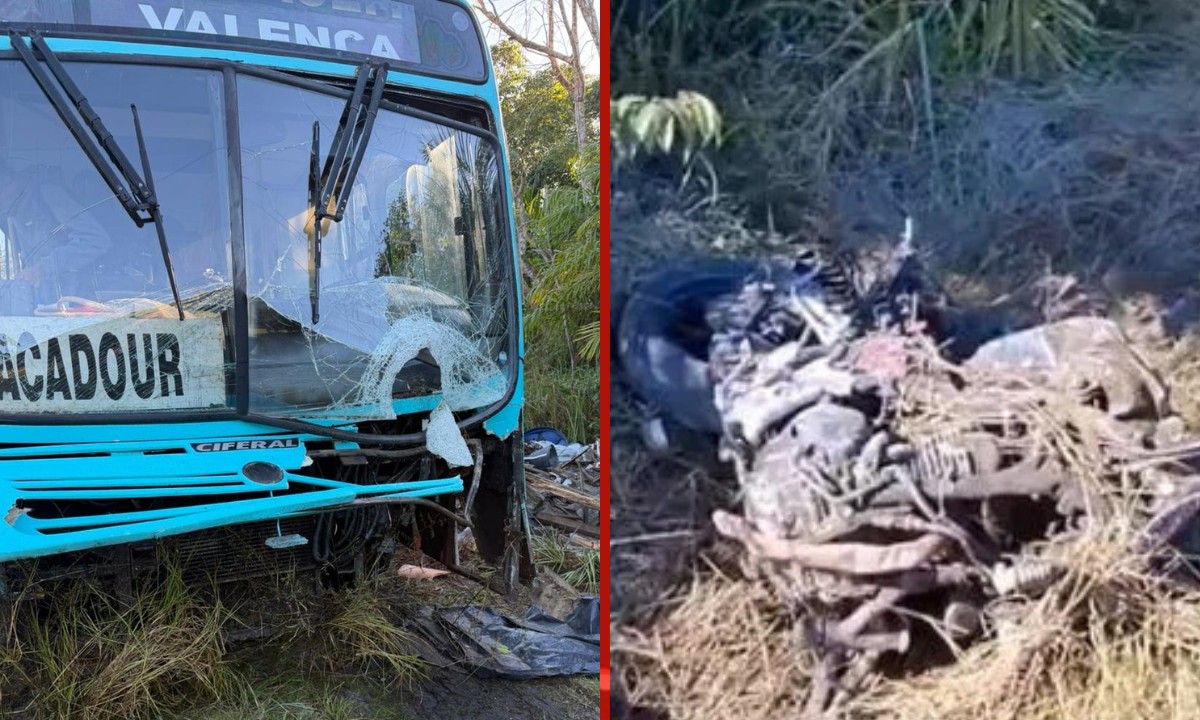 Motociclista morre após bater de frente com ônibus na BA-887
