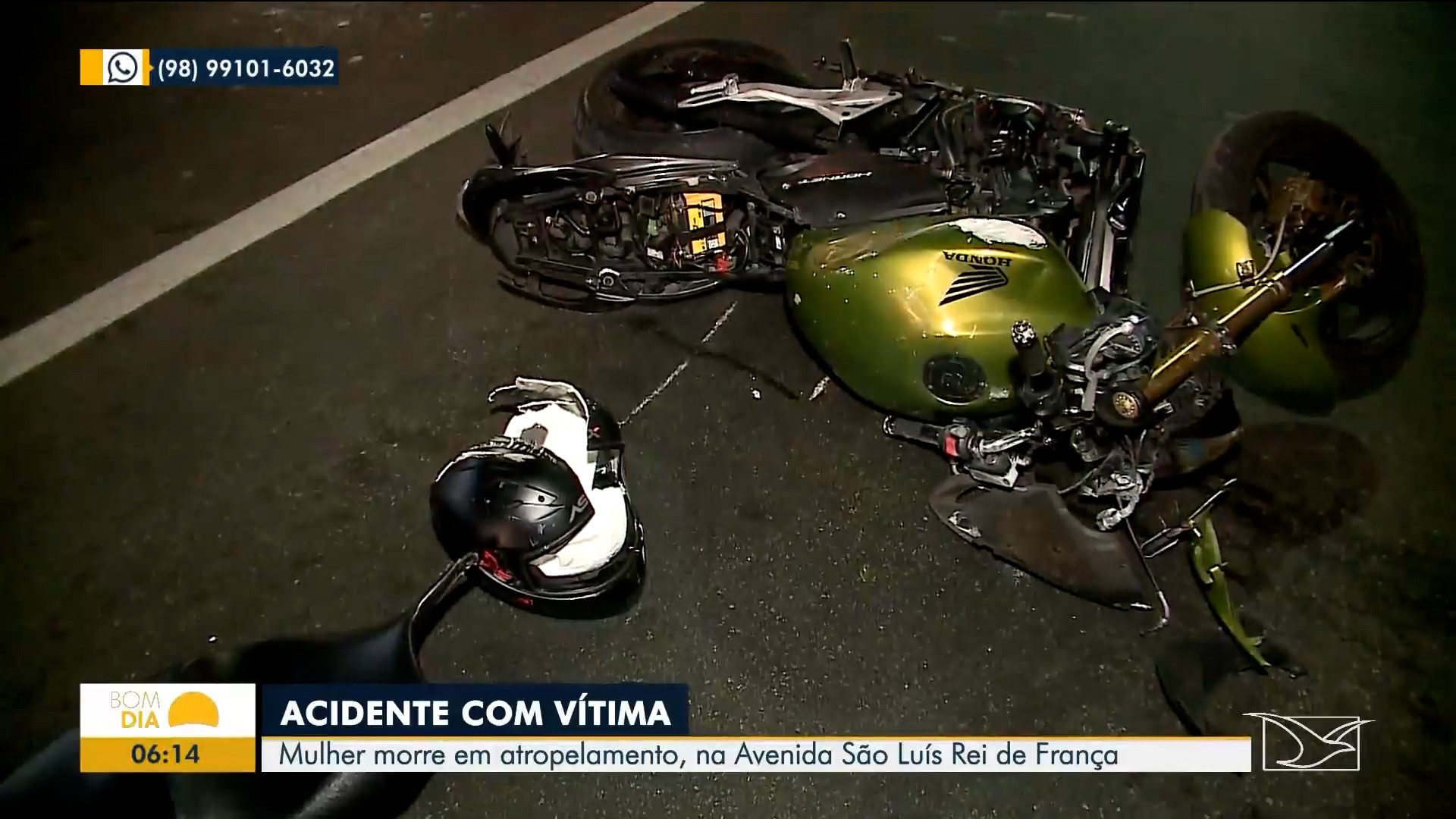 Mulher morre após ser atropelada por moto enquanto atravessava Avenida São Luís Rei de França