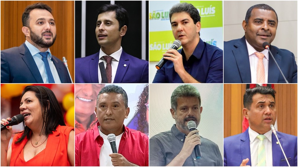 Candidatos à Prefeitura de São Luís confirmados após as convenções partidárias — Foto: Montagem/g1