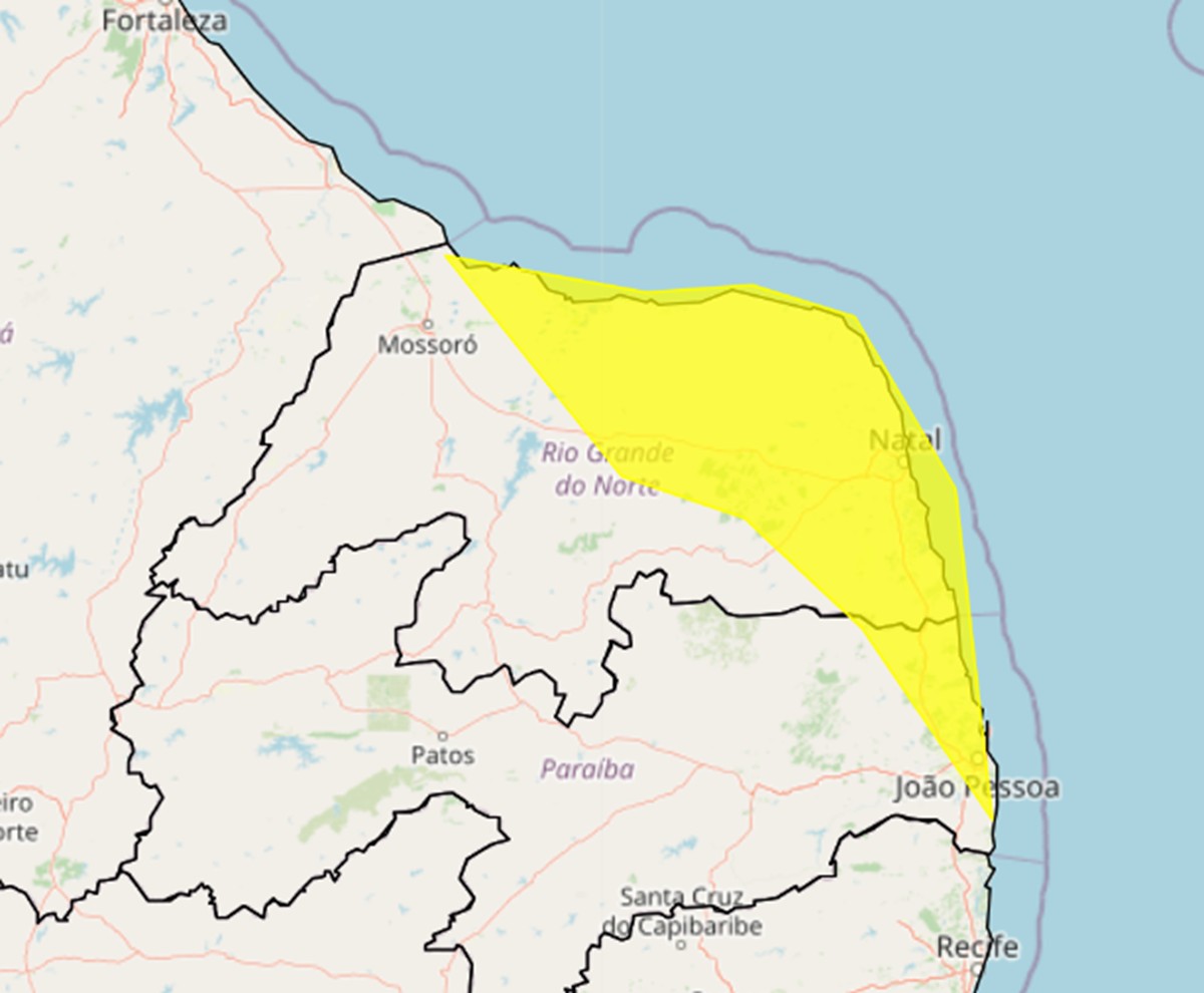 Inmet renova alerta de chuvas para 85 cidades do RN; veja quais
