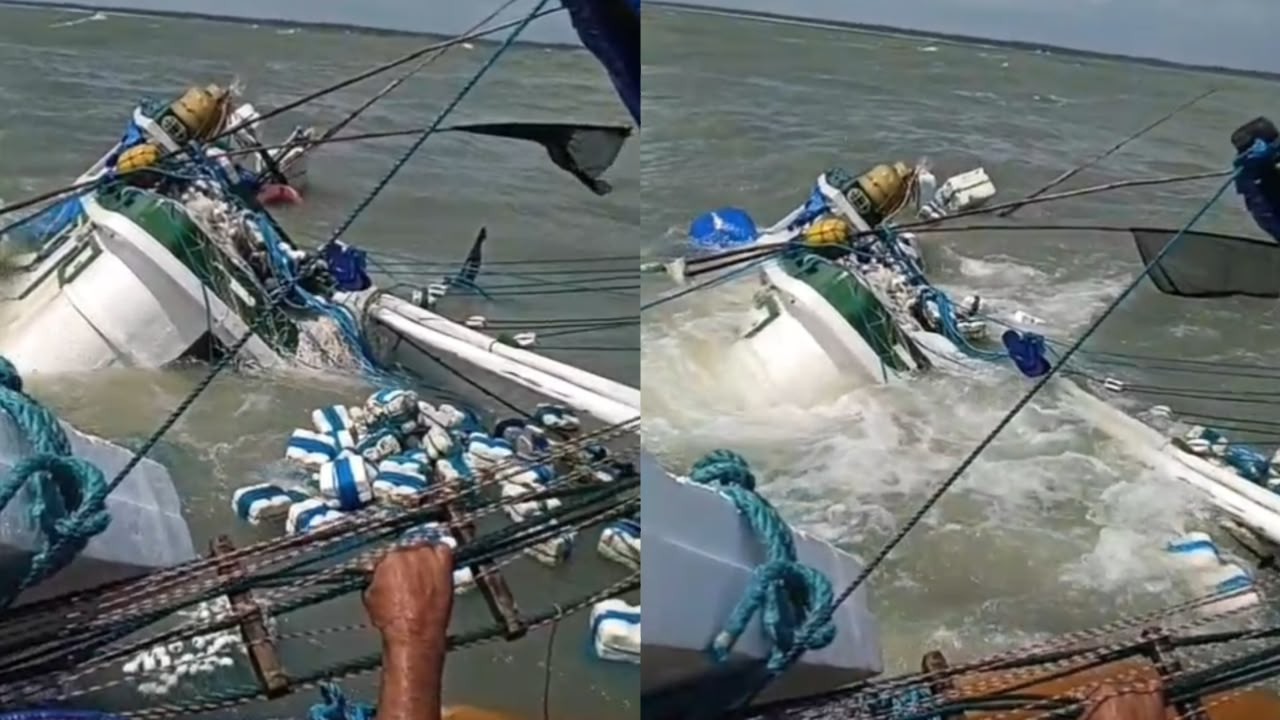 Pescadores sobrevivem após naufrágio de embarcação na costa de Salinópolis​‌​