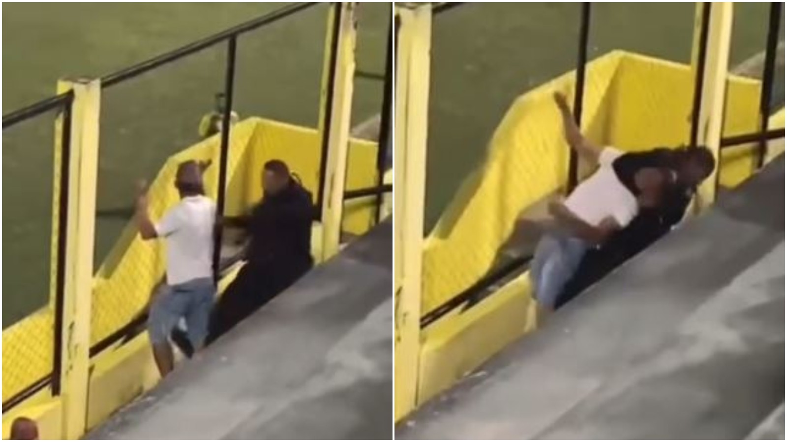 VÍDEO: Torcedor é agredido por guarda municipal após reclamar de gol anulado e jogar cone no campo