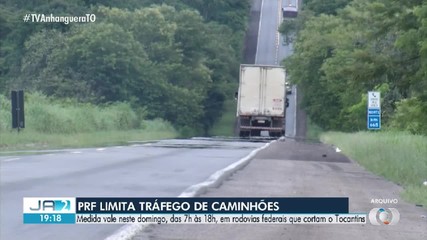 PRF restringe tráfego de caminhões em rodovias do Tocantins neste domingo