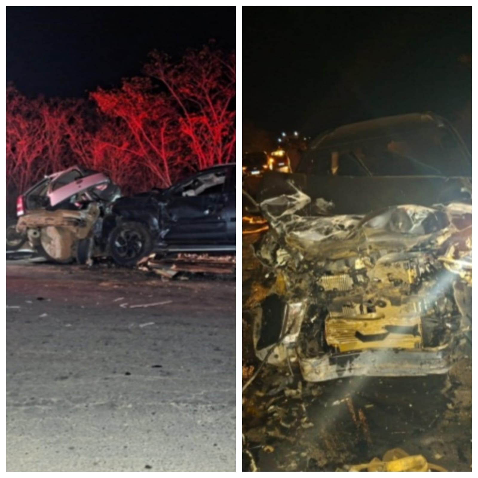 Colisão frontal entre dois carros deixa motorista morto na MGC-122, em Monte Azul