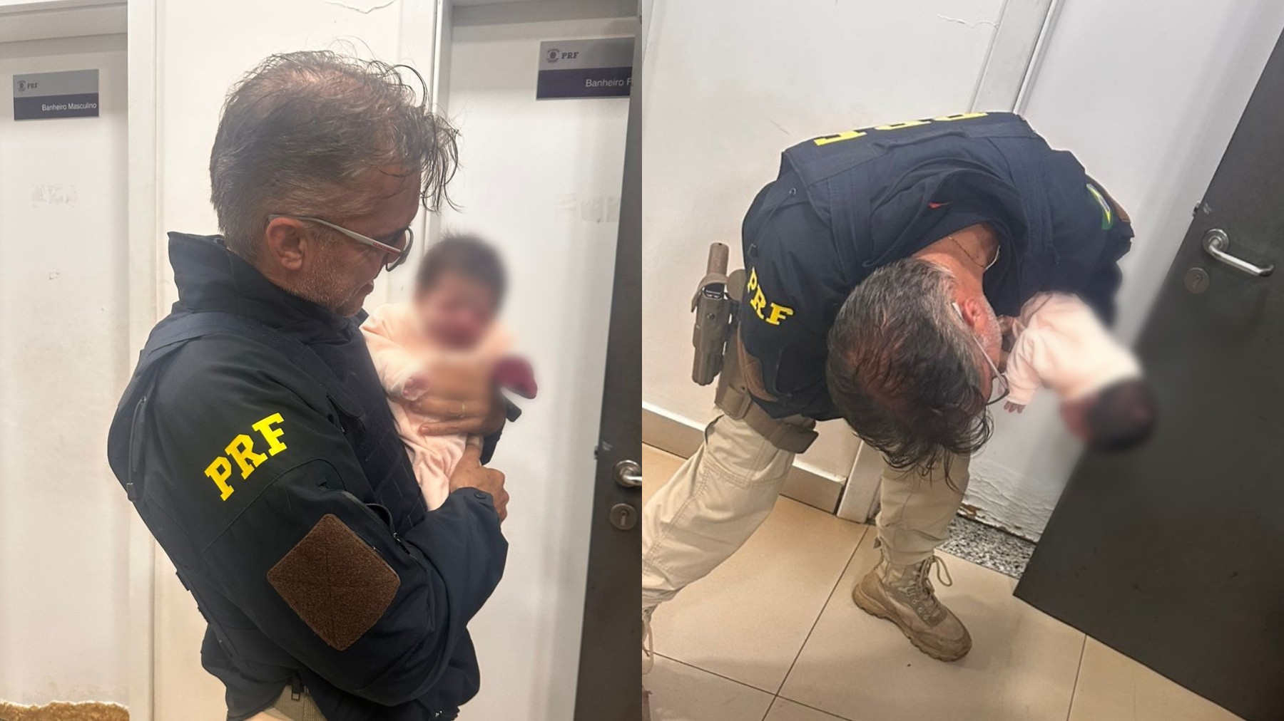 Após percorrer 10 km com bebê engasgado no Paraná, família chega a posto da PRF e policial salva recém-nascido