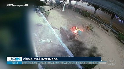 Suspeito de atear fogo em morador de rua no interior do TO tem 12 anos; saiba mais
