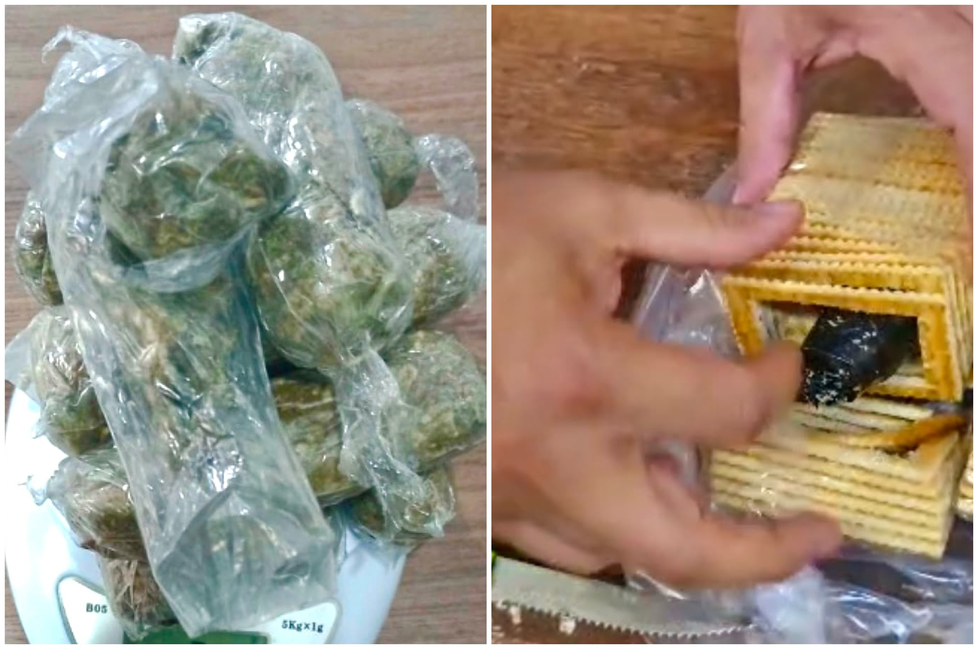 VÍDEO: Mãe é presa ao tentar levar droga escondida em pacote de bolacha para filho preso no Acre