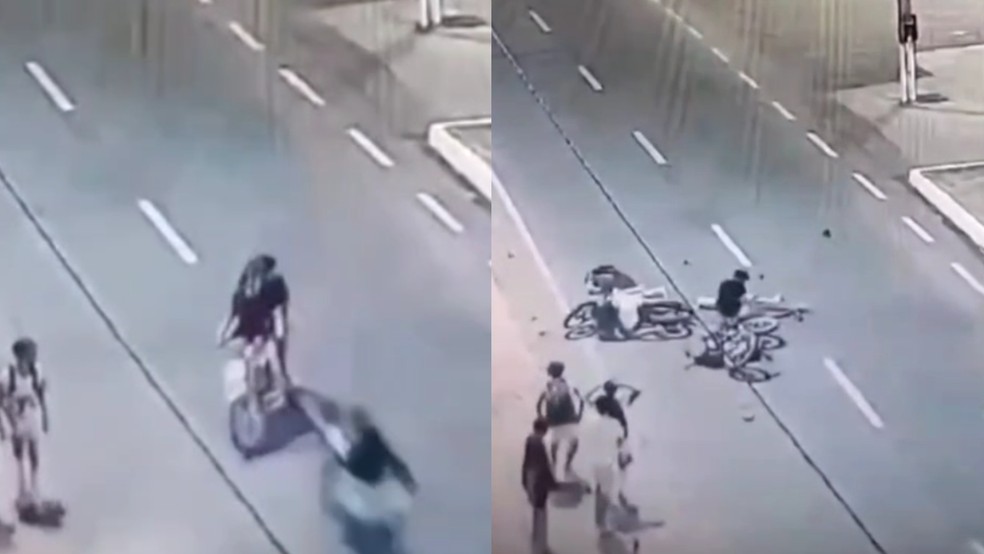 Adolescentes sofreram múltiplas fraturas após acidente com motos em Parambu, no Ceará. — Foto: Reprodução