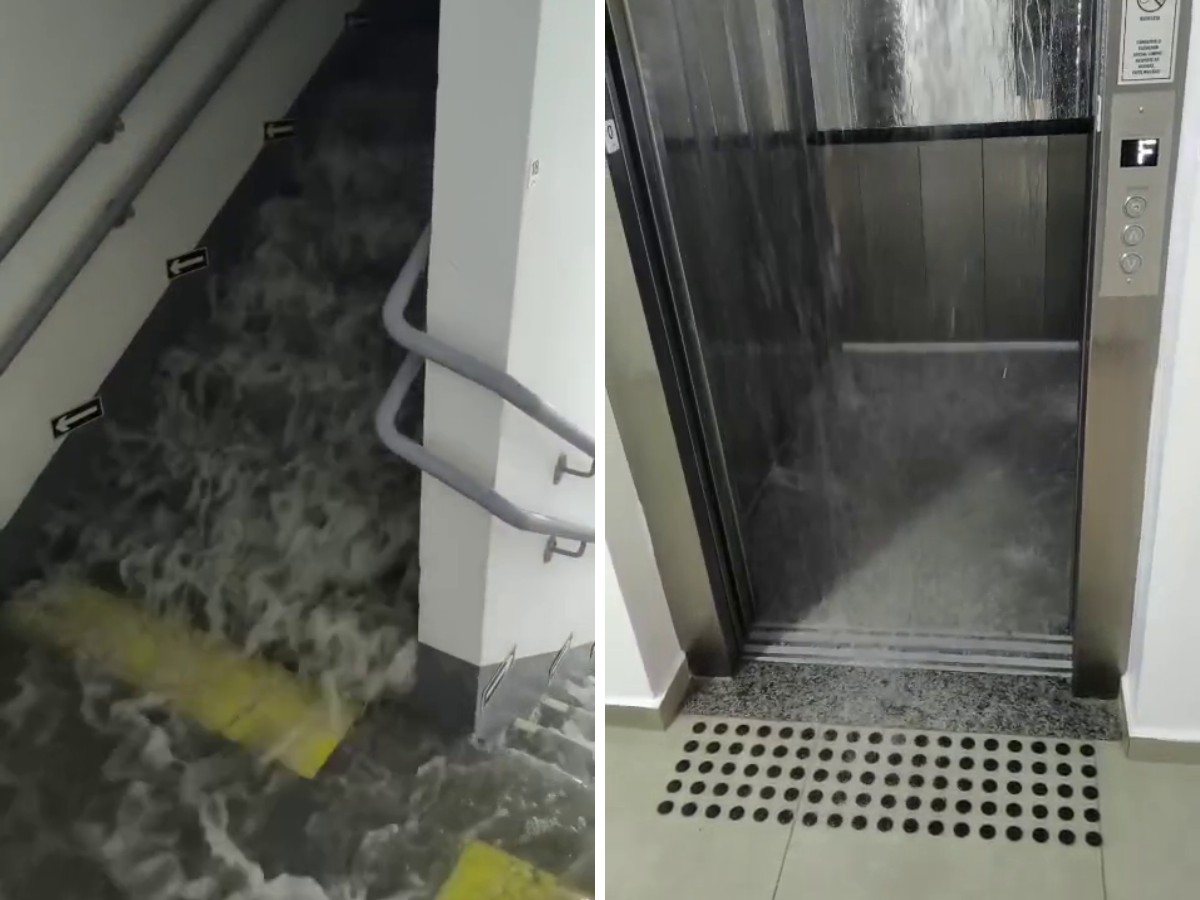 VÍDEO: caixa d'água se rompe e alaga apartamentos em condomínio de Valinhos