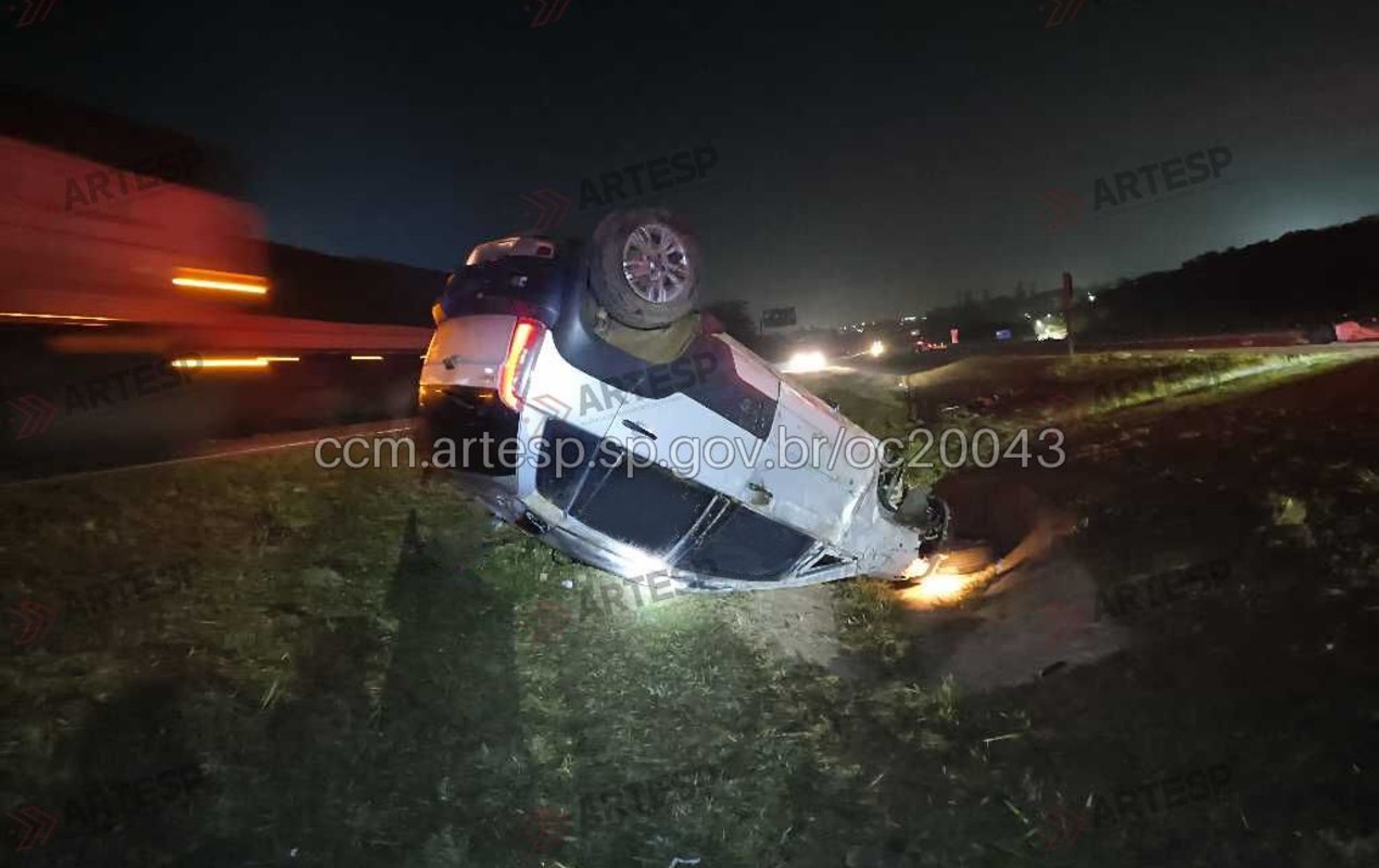 Capotamento deixa um morto e quatro feridos na SP-75 em Itu