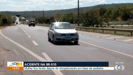 Mulher é atropelada em trecho de Palmas da BR-010