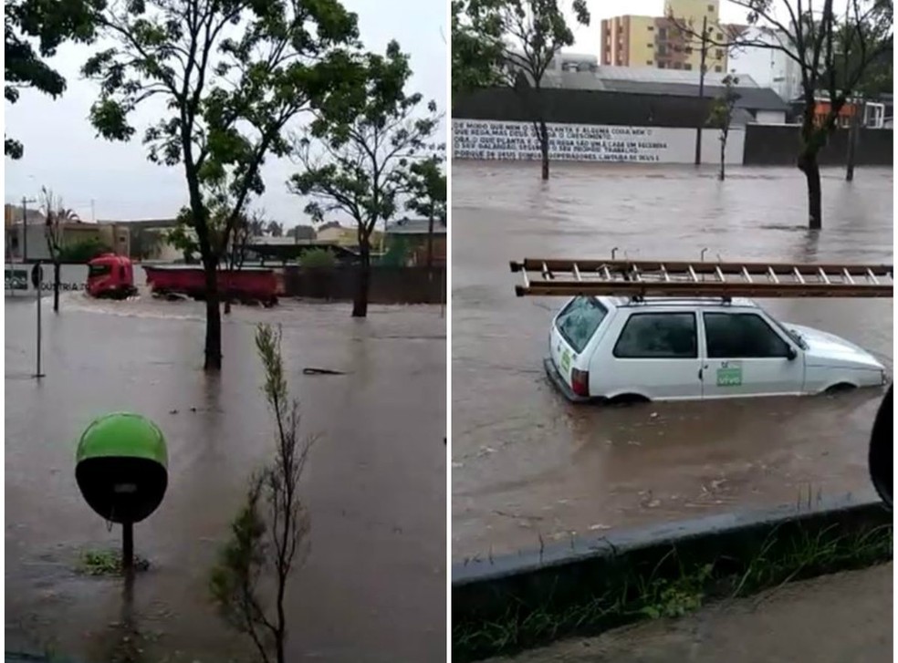 Chuva forte em Araras causa pontos de alagamento — Foto: Reprodução/Facebook