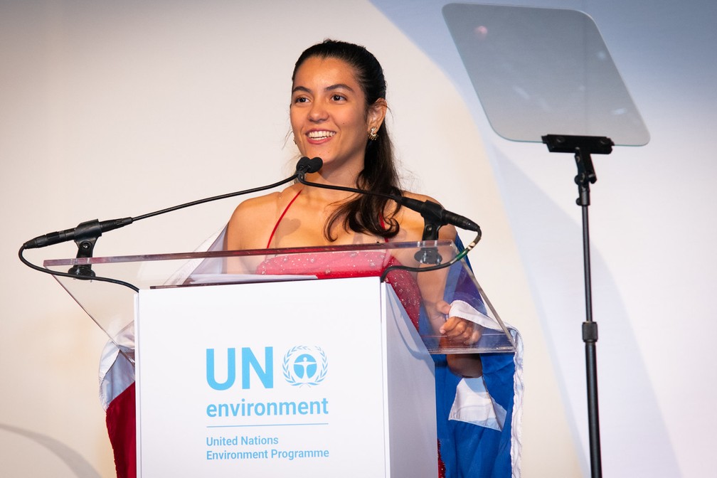 Em 2019, Anna Luísa Beserra foi premiada pela ONU  — Foto: PNUMA / UNEP