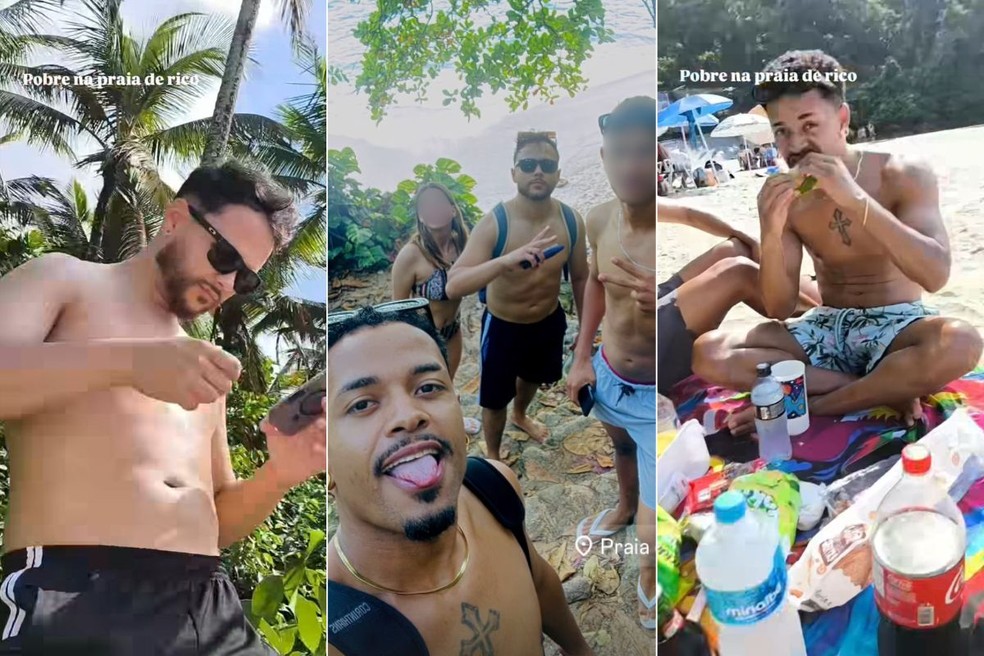 Júlio Augusto, de 25 anos, (à esq.) e Jean Almeida, de 30, (à dir.) eram moradores de Apiaí (SP) e estavam em Guarujá (SP) a passeio. — Foto: Reprodução/Instagram