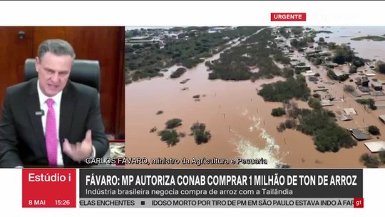 MP autoriza Conab a comprar 1 milhão de toneladas de arroz após inundação no RS - Programa: Jornal GloboNews 