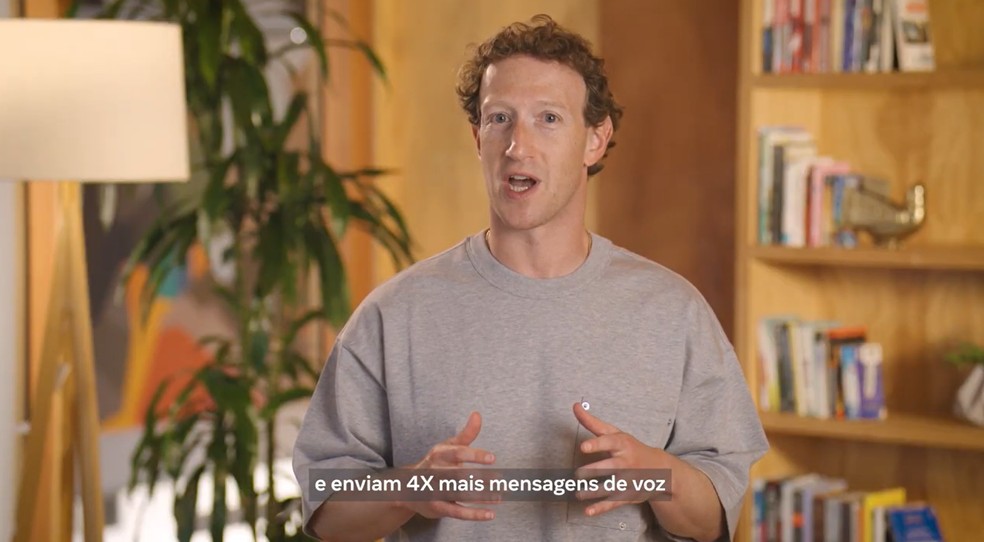 Mark Zuckerberg afirma que Brasil envia 4x mais áudios no WhatsApp do que qualquer outro país — Foto: Meta/ Reprodução