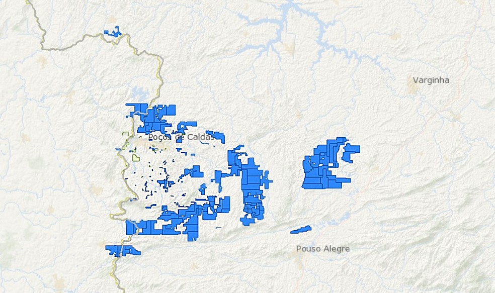 Região da cratera do vulcão de Poços de Caldas (MG) tem cerca de 100 pedidos de pesquisa de solo para terras raras | Foto: Agência Nacional de Mineração (ANM)