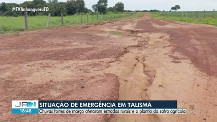 Talismã decreta situação de emergência após chuvas danificarem estradas rurais