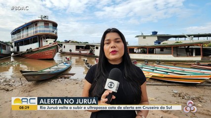 Rio Juruá volta a subir e ultrapassa conta de alerta em Cruzeiro do Sul