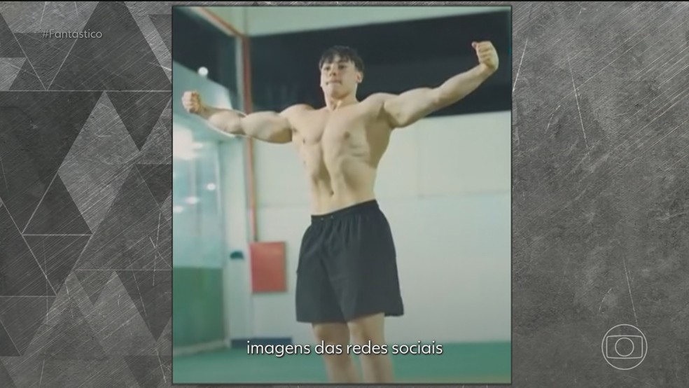 'Bebezinho Natural': o natural era para dizer que ele não usava anabolizantes — Foto: Fantástico/ Reprodução