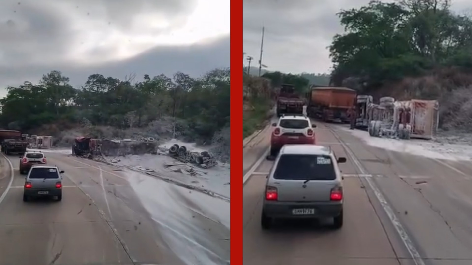 Acidente entre carretas em rodovia deixa quatro pessoas feridas em MT