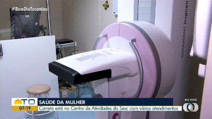 Carreta Saúde Mulher do Sesc realiza exames de mamografia; saiba mais