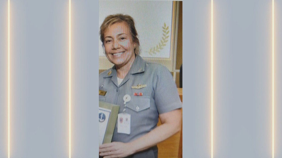 A capitão de Mar e Guerra Médica, Gisele Mendes, foi atingida por bala perdida na cabeça — Foto: Reprodução/TV Globo