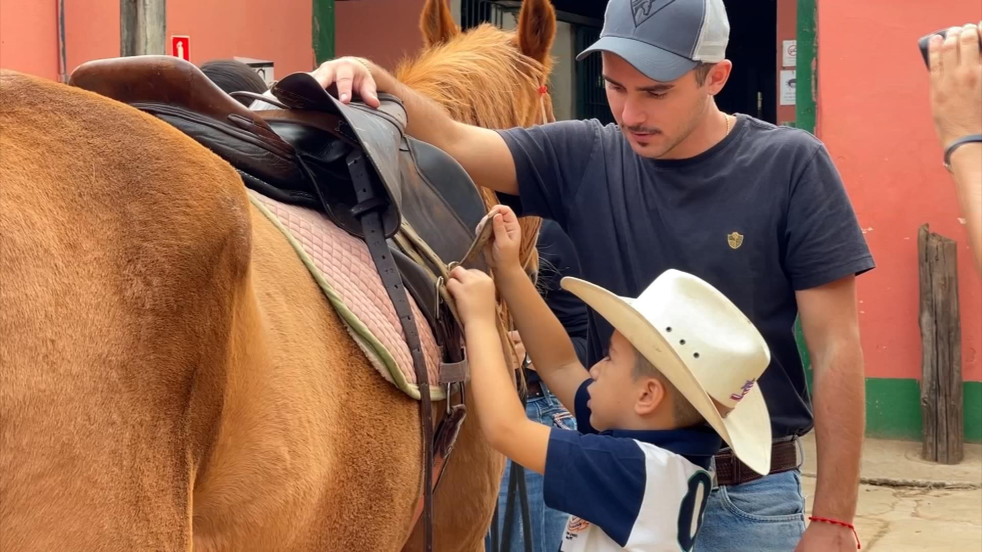 Crianças passam férias em contato com cavalos