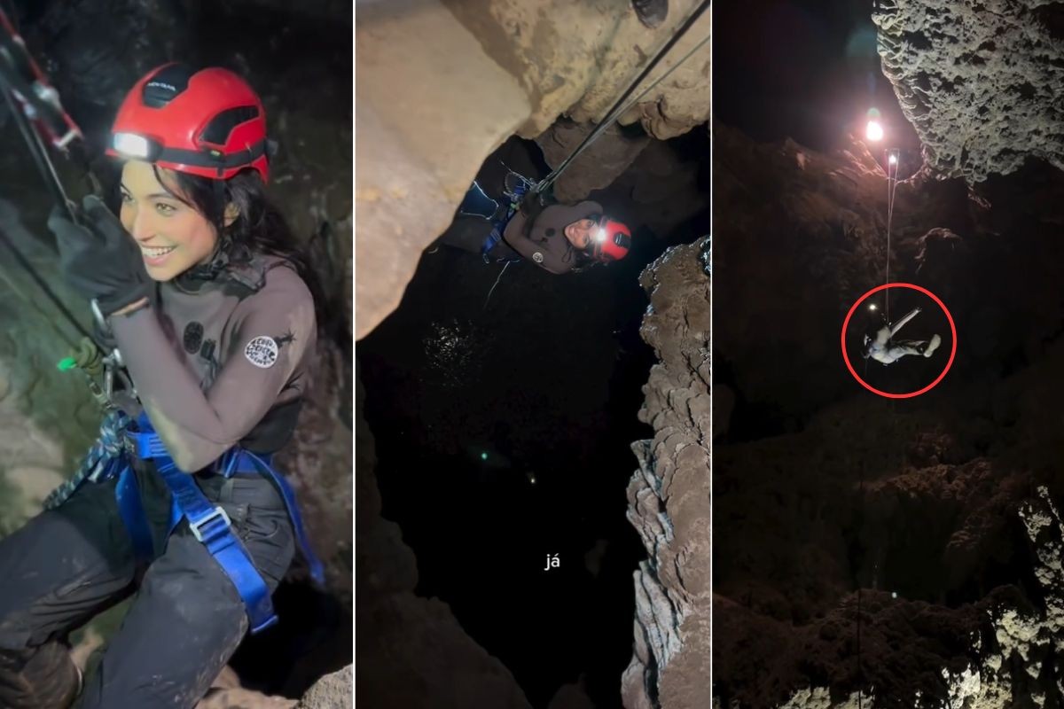 Ex-BBB Vanessa Lopes enfrenta mais de 20 metros de rapel na 'Capital das Cavernas' em SP; ASSISTA 