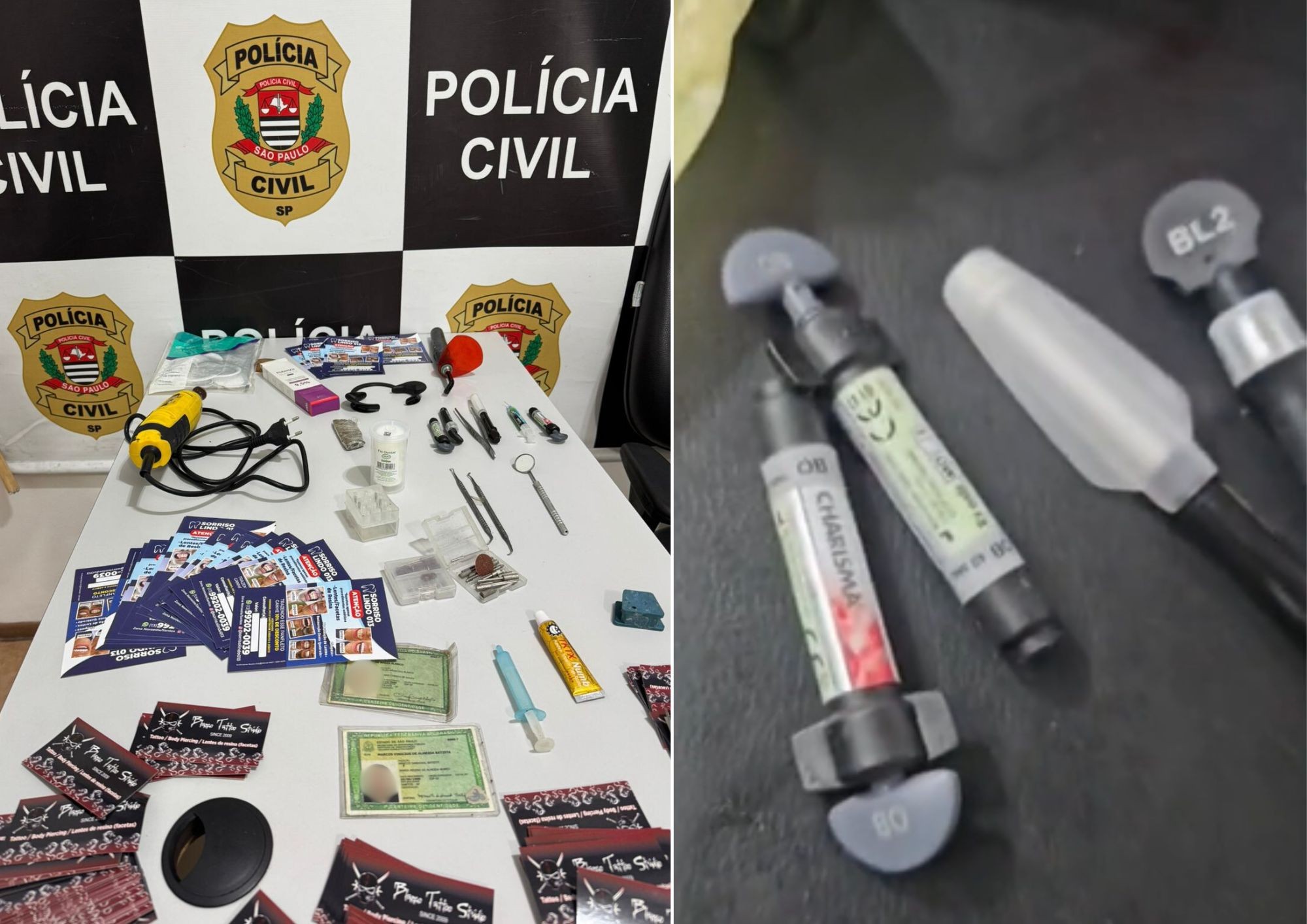 Tatuador é detido em clínica clandestina de estética dentária no litoral de SP