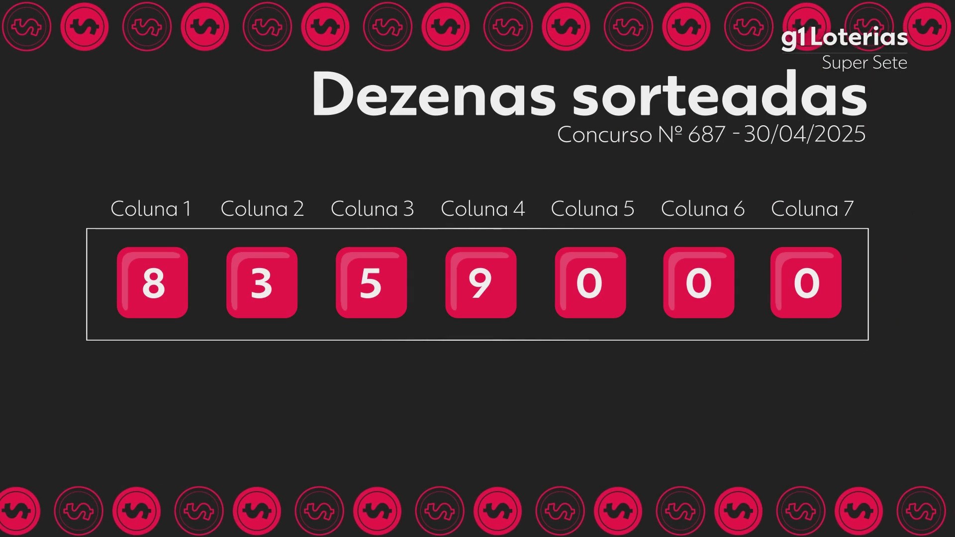 Super Sete: resultado do concurso 687