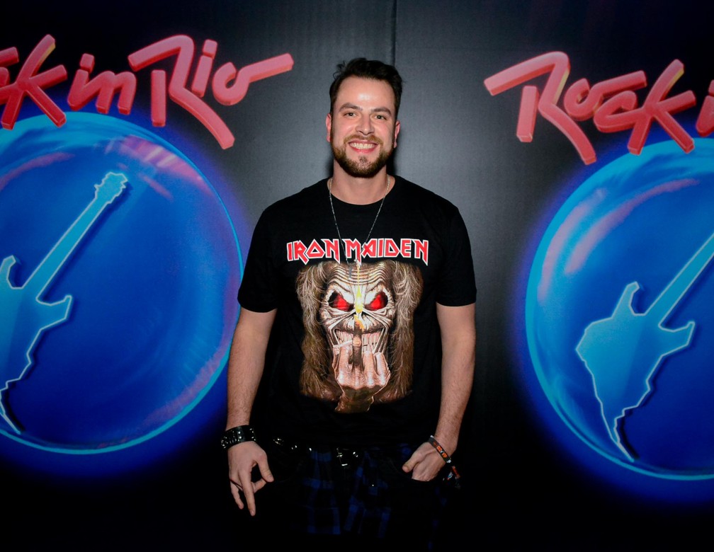 O ex-BBB Gustavo Marsengo no Rock in Rio 2022 — Foto: Webert Belicio/Agnews 